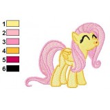 Fluttershy Whistle My Little Pony Embroidery Design